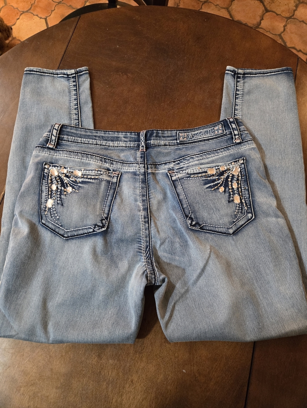 Hydraulic Lola Super Skinny Embellished Pockets Blue Jeans